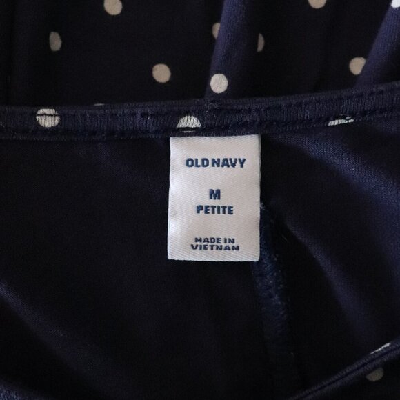 Old Navy Women's MP Blue Polka Dot Sleeveless Midi Length Casual Stretch Dress - Picture 8 of 9